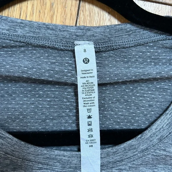 Lululemon Swiftly Tech 2.0 Gray Long Sleeve - Picture 3 of 3